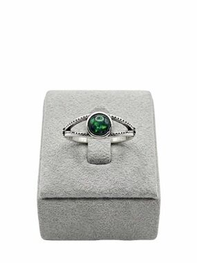 New Canadian Ammolite Fossil Sterling Silver Handmade Minimalist Boho Ring